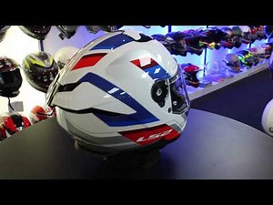 LS2 FF808 Stream II Vintage Helmet (White|Blue)