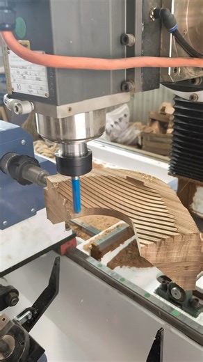 CNC 5 axis Wood lathe for complex chair bench part making#5axis#woodlathe#machine #Woodworking#chair #furniture | ZX - Wood door production lines machine