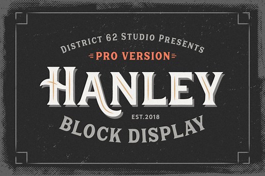 Hanley Block Pro, a Font by DISTRICT 62 STUDIO