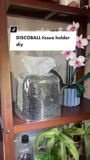 DIY Disco Ball Tissue Holder: Thrift Store to Glam!