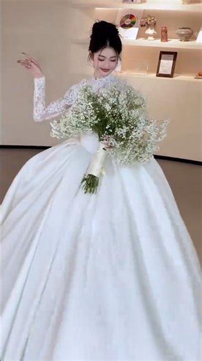 Royal White Bridal Look 👰🤍 Dreamy Wedding Gown & Soft Glam Makeup