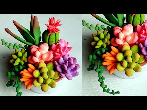 diy succulent plant 🌵 || how to making succulent and cactus with clay