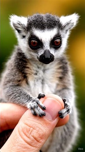 Mini Lemur on a Fingertip! 🐒 Ultra Cute & Tiny!