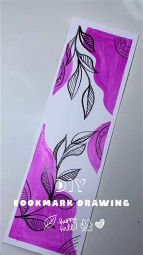 DIY Bookmark Drawing | Super Easy Aesthetic Design #aestheticart #bookmark #satisfyingart #artshorts