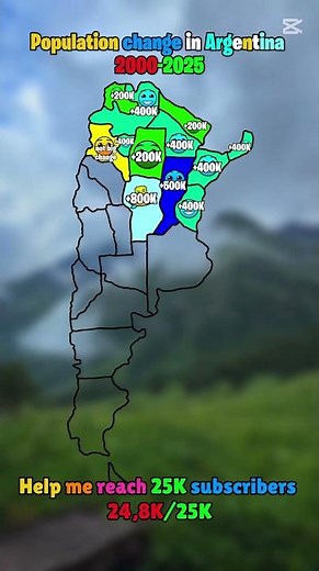 Population change in Argentina 2000-2025' #map #geoportal #mapping #mapguide #europe #geography