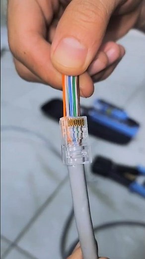 How to Make RJ45 Cable Easily Using EZ Connector 💡 #RJ45 #EZConnector #Networking #Tech #Shorts