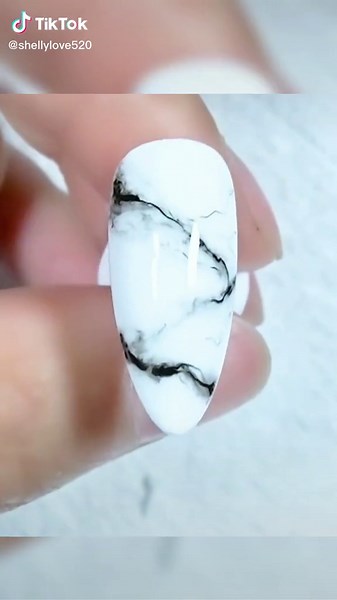 Black and White Marble Nail Tutorial
