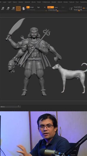 Reins Academy on Instagram: "Kal Bhairav Digital Sculpting Zbrush #vishalrein #reinsacademy #zbrush"