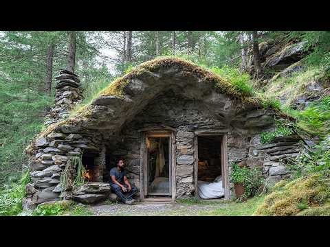 Ultimate Solo Build: A Bunker Out Of Stone And Logs In 30 Days Alone