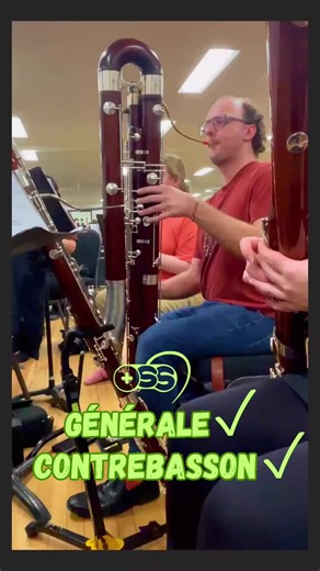 C’était notre générale hier pour le concert Mission GALACTIQUE ! Une de nos armes secrètes ? Le contrebasson !!! Se jouant un octave en dessous du basson (c’est vraiment grave !), il apporte une ambiance unique et fait vibrer toute la scène ! Pour entendre ce concert épique et venir viber avec nous, c’est un rendez-vous ce samedi 8 février! P.s. on a tellement hate ❤️