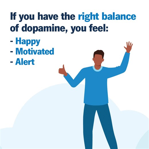 Dopamine is known as the “feel-good” hormone and is part of your reward system. This system is designed to reward you when you’re doing the things you need to do to survive — eat, drink, compete to survive and reproduce. As humans, our brains are hard-wired to seek out behaviors that release dopamine in our reward system. When you’re doing something pleasurable, your brain releases a large amount of dopamine. You feel good and you seek more of that feeling. | Cleveland Clinic