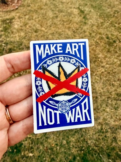 No Kings Crown Make Art Not War Vinyl Protest Sticker - Etsy
