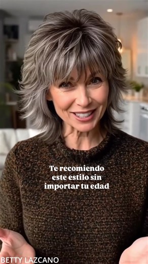 El corte Shaggy en mujeres de 50 es una buena opción porque: Este corte Shaggy consiste Capas desfiladas por todo el cabello. Textura “despeinada” y ligera, no rígida. Flequillo opcional (recto, abierto tipo cortina o lateral). Funciona en corto, media melena o un poco más largo. Por qué favorece a partir de los 50 Da volumen: ideal si el cabello empieza a afinarse. Suaviza facciones: las capas alrededor del rostro suavizan líneas de expresión. Efecto rejuvenecedor: se ve moderno, desenfadado y