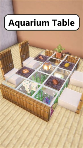 I Built An Aquarium Into A Table #minecraft #creative #satisfying