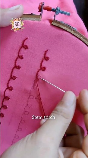 Stem stitch tutorial, how to do stem stitch step by step #handembroidery #embroidery