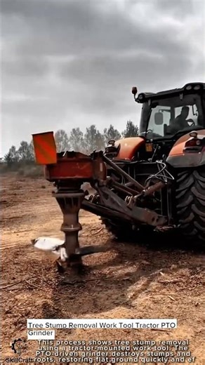 Tree Stump Removal Work Tool Tractor PTO Grinder #worktool