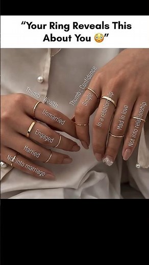 Ring Meaning: What each finger placement says about you💍 #ringsymbolism#jewelrymeaning#shorts#yt