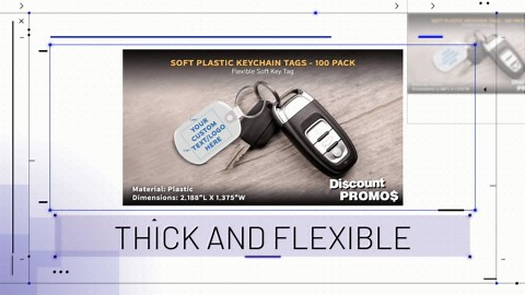 DISCOUNT PROMOS Tag Soft Plastic Keychains - 10 pack - Customizable Text, Logo - Small Key Tag Chain For Staying Organized - Rubber Key Ring Keychain – Clear