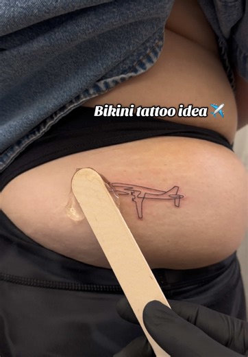 Bikini tattoo ready for summer! Can you guess the meaning behind this ? #finelinetattoos #littletattoos #smalltattoos #planetattoos
