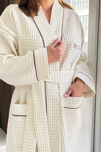 Waffle Cotton Bathrobe: Cozy Unisex Robe - Etsy