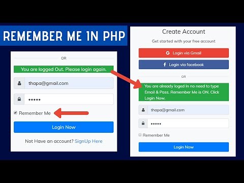 Adding Remember Me Functionality in Login Page using PHP & MySQLi in Hindi