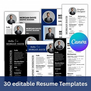 30 Modèle de CV modifiable moderne | Modèle de CV simple - Etsy France
