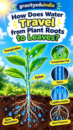 💧🌱 Discover how water travels from plant roots to leaves! #gravityeduindia #class6science