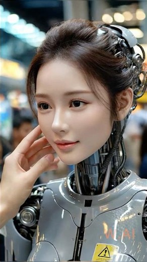Realistic Female Robot at Exhibition 2025