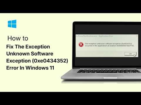 How To Fix The Exception Unknown Software Exception 0xe0434352 Error In Windows 11