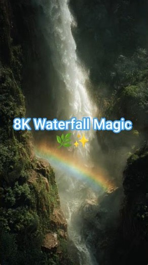 8K Waterfall Slow Motion 🌿 | Relaxing Nature Shot | Most Beautiful Waterfall Scene #shorts