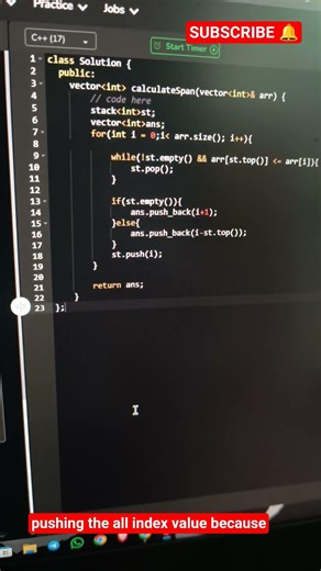 GFG Potd Stock Span problem #potd #coding #programming