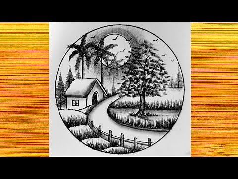 How to drawing amazing perspective landscape by pencil