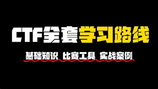 【CTF 入门教学】CTF 零基础到精通教程：从信息安全小白到能打比赛，渗透测试 / Web 安全技能拉满，夺旗赛前必看！