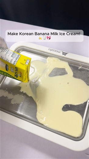 Make Korean Banana Milk Ice Cream with me - day 96 🍌🥛✨
