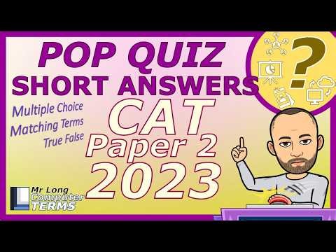 CAT | Short Answers | Grade 12 | Paper 2 2023 | Question 1 to 3 | Computer Terms Podcast