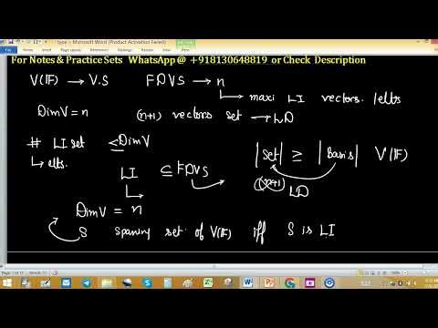linear algebra theory iit jam mathematics lecture 11
