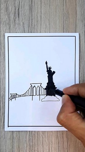 🔥 How to Draw New York City #shorts #short