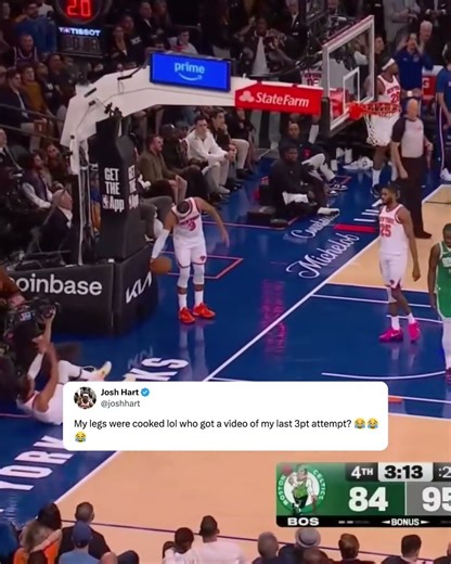 Josh Hart after the Knick’s win vs. the Celtics 😅