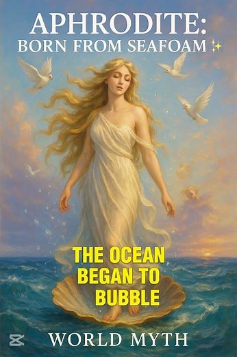 Aphrodite Born from Seafoam 🌊💫 #Aphrodite #GreekMythology #GoddessOfLove #WorldMyth #GreekGods