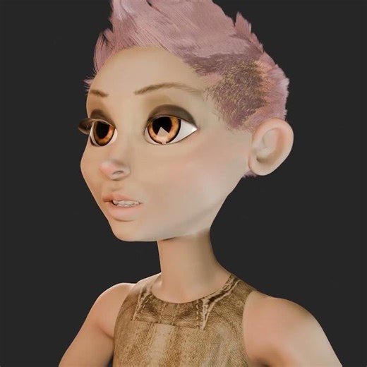Pink Hair Girl - Blender 3D Character Design #shorts #3dcharacter