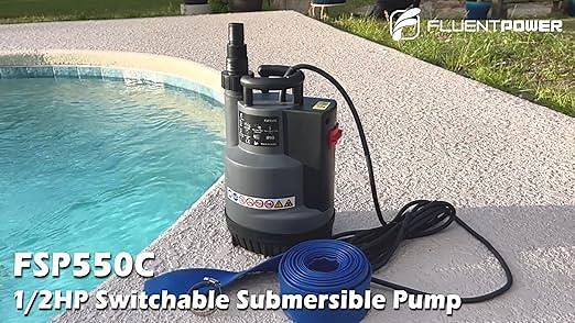 FLUENTPOWER 1\/2HP 2500GPH Submersible Utility Pump 