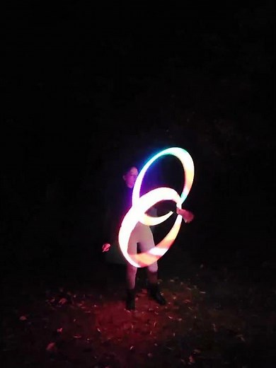 Twin Light-up LED Hula Hooping by Kitty Bionic Hula Hoops Performance Art