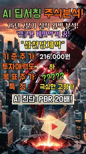 ✨ 삼천당제약, '거버넌스 리스크'의 모든 것! (AI가 본 '불편한 진실')