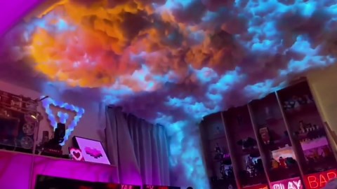 DIY USB-Powered Thundercloud LED Light Decor, 3D Thundercloud Night Light with Music Sync & Multicolor Effects, Clouds Lamp for Ceiling Bedroom Ambiance Office Party (LED Length 78in)