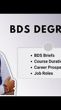 BDS Degree - Briefs, Duration, Career Prospects | #indiancareerhelpline