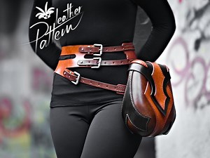 Belt and Hip Bag Leather Pattern PDF - the Artemis Set - by Leatherhubpatterns - Etsy