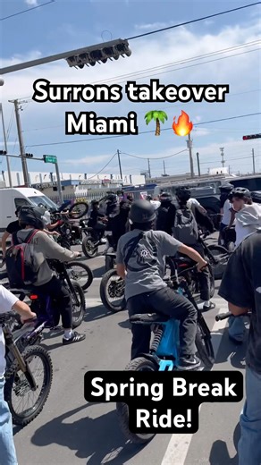Miami Spring Break Surron Rideout Takeover 🔥 #surron #eridepro #wheelie #ebike #shorts #fyp