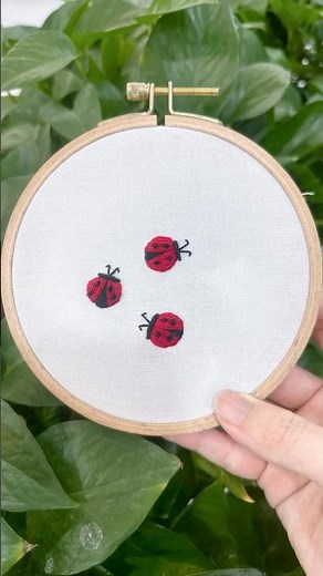 🐞 Ladybug Embroidery 🧵 Tutorial for Beginners #embroidery #trending