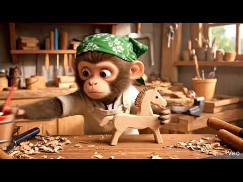 Monkeys making handicrafts.