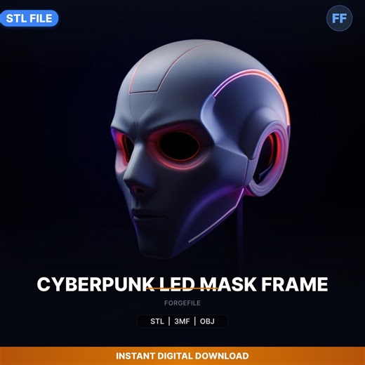 Cyberpunk Led Mask Frame STL File | Cosplay Prop | 3D Print Download - Etsy